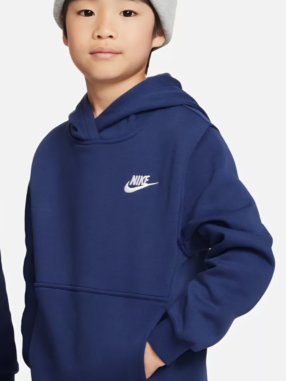 Nike Boys' Royal Blue Hooded Pullover with White Swoosh